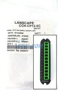Corning CCH-CP12-6C Glasfaser Adapter Panel, 12 SC Simplex OS2 Singlemode APC ~ STSI - Bild 1 von 4