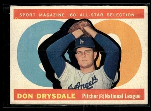 1960 Topps Don Drysdale BASSO GRADO Set Break #570 - Foto 1 di 2