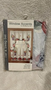 Kitchen Curtain Set - Tier And Swag - Apple Basket - 60" X 36" - NIP - Picture 1 of 3