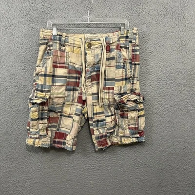 Abercrombie Fitch Shorts Mens 32 Multicolor Patchwork Cargo Drawstring Y2K Adult - Image 1 of 4
