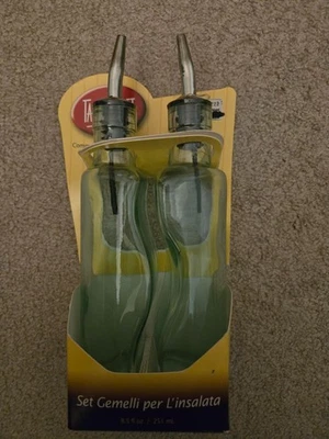 Tablecraft Gemelli 套装油和醋瓶有色绿色两套 8.5 盎司 — 第 1/2 张图片