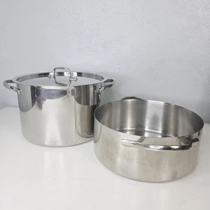Lot Of 2 Revere Ware Proline 6, 10 Qt Stock pot Copper Core Stainless 6740 6796 - Picture 1 of 13