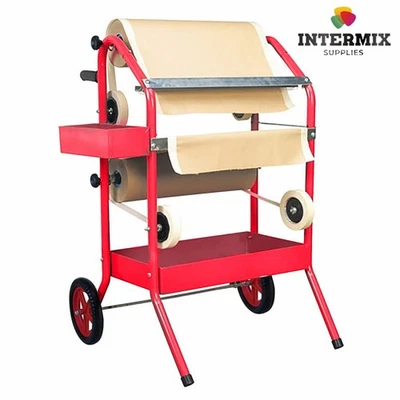 FAST MOVER Twin Masking Dispenser Trolley/Machine, Takes 2 x 18" Paper Rolls for Paint Mask