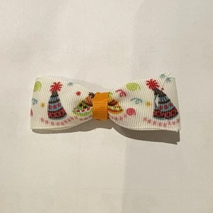Handmade party pattern bow hairclip - Picture 1 of 3
