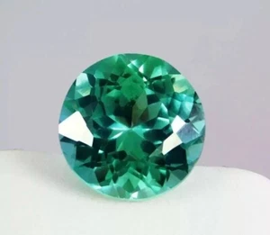 Impresionante piedra preciosa natural de 7-8 quilates de zafiro verde azul de corte redondo certificada - Imagen 1 de 5