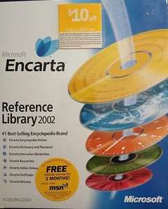 Microsoft Encarta Reference Library 2002 - 5 CD-ROM Edition - For Windows - New - Picture 1 of 1