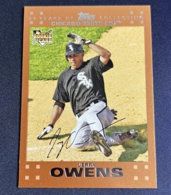 2007 Topps Jerry Owens #01/56 Copper Rookie Card RC White Sox - Image 1 of 3