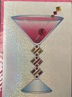 PAPYRUS GEMMED JEWELED COSMOPOLITAN MARTINI COCKTAIL DRINK BIRTHDAY CARD