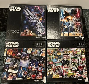 Star Wars 1000 Piece Puzzles Lot of 4-Buffalo Games and Puzzles - Picture 1 of 6