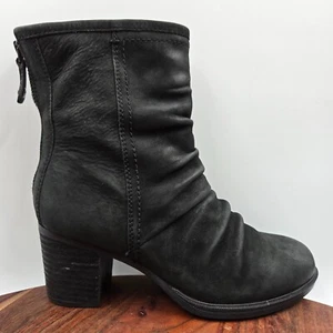 Rockport Natashya Boots Women's 7M Black Nubuck Slouchy Block Heel Ankle Booties - Picture 1 of 12