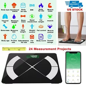 Body Composition Fat Monitor Scale Smart Digital Scale Bathroom Weight BMI Scale - Picture 1 of 12
