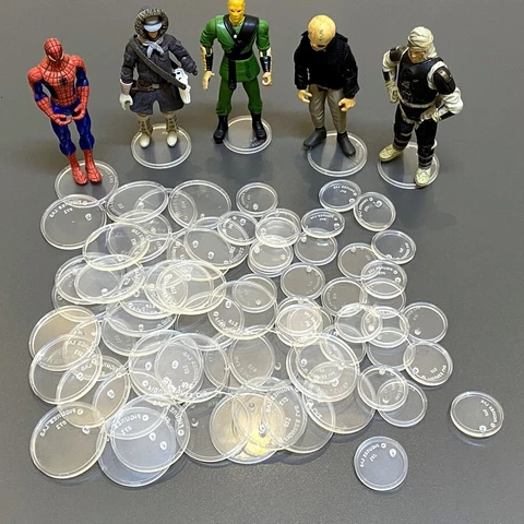Lot Round Stand Base For 3.75'' Modern or Vintage Gi Joe Star Wars Marvel Figure Cover