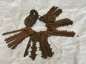 VINTAGE ANTIQUE RING OF KEYS- LOCKS, CABINETS, DOORS (#6) - Picture 1 of 4