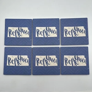 University of Kansas Jayhawks ROCK CHALK Stoneware Coasters 4"x4" Set of 6 - Picture 1 of 7