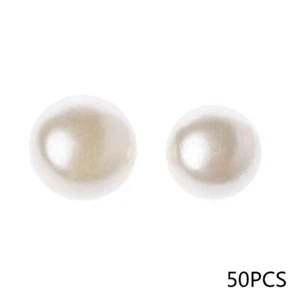 Sewing Pearl Buttons 50pcs Round 10mm 11mm Costume Jewelry Gift Supply - Picture 1 of 10