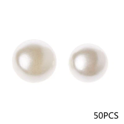 Sewing Pearl Buttons 50pcs Round 10mm 11mm Costume Jewelry Gift Supply - Image 1 of 4