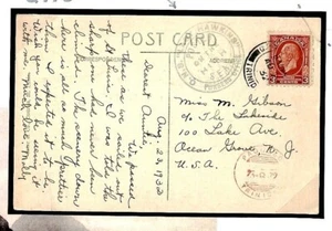 CANADA FRANKING ST.LUCIA POSTCARD *Trinidad Paquebot* RED CDS 1932 Q173 - Picture 1 of 6