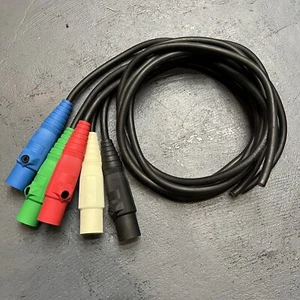Cam Lock #2 Bare End Tail To Male Hubbell 600V 5ft Power Generator Cable MMMMM - Picture 1 of 7