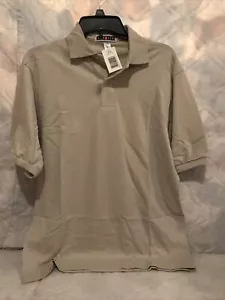 Jerzees Short sleeve polo T shirt Lightweight Size Medium Collared Sand (TW-1592 - Picture 1 of 5