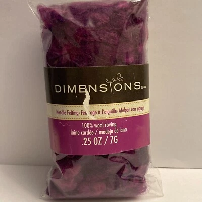 Dimensions FeltWorks 100% Wool 25 Purple Curly Roving .25oz Needle Felting Craft - Image 1 of 4