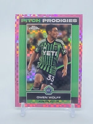 2023 TOPPS CHROME MLS OWEN WOLFF PITCH PRODIGIES RC PINK XFRACTOR #162 Austin FC - Image 1 of 2