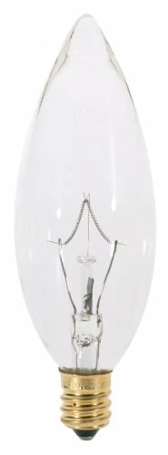 Satco S4711 120V E14 Euro Base 25-Watt B9.5 Light Bulb, Clear - Image 1 of 1