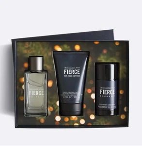 NEW Abercrombie & Fitch A&F Fierce Gift Set Cologne Body Wash Deodorant - Picture 1 of 2