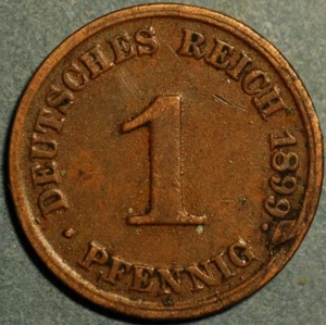 Germany 1 Pfennig 1899 Wilhelm II KM# 10 - Picture 1 of 2
