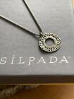 Silpada Sterling Silver Oxidized Circle Pendant Popcorn Chain Necklace N1501