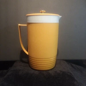 Sunfrost Thermo-o-Ware Vintage gelber Krug weiß innen & Blende & Messingknopf - Bild 1 von 12