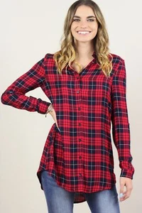 Camisa túnica abotonada a cuadros Gwen - Imagen 1 de 6