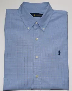 Ralph Lauren Hemd blau kariert Langarm Knopfleiste Größe L - Bild 1 von 7