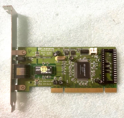 * SALE * VINTAGE LINKSYS LNE100TX ETHERFAST 10/100 PCI ETHERNET CAR RJ45 LAN11 - Image 1 of 3