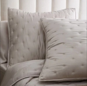 NWOT! - Quince Organic Bamboo Sand Large Euro Set Of 2 Shams! 26" X 26"  (629) - Picture 1 of 11