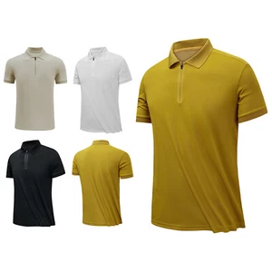 Herren Schnelltrocknend Kurzarm Micro-Stretch Komfort Sommer Reißverschluss Golf Shirt - Bild 1 von 38