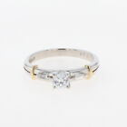 diamond design ring Platinum YG YellowGold ring melee dia Ring Pt900 18K dia...
