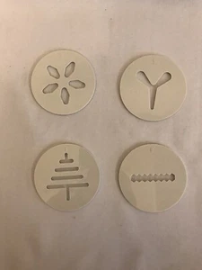 4 Pampered Chef Cookie Press Replacement Part  #1525 Discs–5, 6, 7, 8 Xmas Tree - Bild 1 von 2