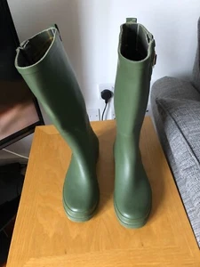 WMS NEXT Wellingtons, Olive Green, Rubber, buckle, size UK 5 EU 38 - Picture 1 of 4