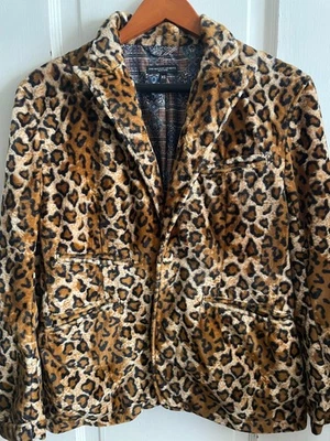 Engineered одежды мужчин XS искусственного леопарда пальто, манжеты рукава и соответствующие кнопки - Изображение 1 из 4