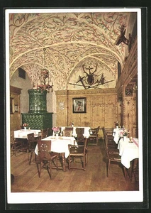 München, Ansichtskarte, Gasthaus Kaiserstuben, Ofenecke in der Tiroler Stube - Picture 1 of 2