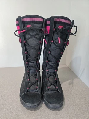  NIKE Hi 2 Negro y Rosa Puffer Invierno Botas Altas De Colección Y2K 2007 Para Mujer Talla 8 Foto 1 de 4