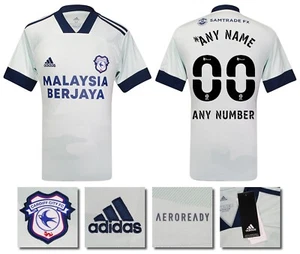 CAMISETA DE FÚTBOL ADIDAS CARDIFF CITY AWAY 2020 2021 NUEVA CON ETIQUETAS PERSONALIZADA PARA HOMBRE MEDIANA - Imagen 1 de 1