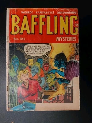 BAFFLING MYSTERIES 23 NOV 1954 GOLDEN AGE PRE CODE HORROR COMIC LOW GRADE - Image 1 of 3