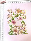Decoupage Card Tattered Lace Die Cuts X4 Natural Oriental Japanese Lily Lilies