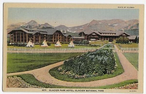 Glacier National Park Hotel Montana Linen Vintage Postcard - Picture 1 of 2