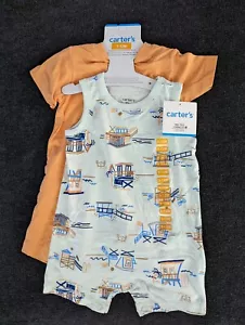 Carter's Infant Toddler Boy's 2 Piece Short Sleeve Romper Playwear 9-12 Month - Picture 1 of 5