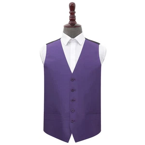 Cadbury lila Herrenweste schlicht Shantung formelle Hochzeit Smokingweste von DQT - Bild 1 von 3