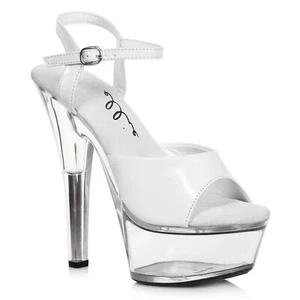 6" White Platform High Heels Mens Drag Queen Crossdresser Shoes size 12 13 14 - Picture 1 of 4