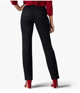 Lee Womens Wrinkle Free Relaxed Fit Straight Leg Pant Black Size 2 - Picture 1 of 10