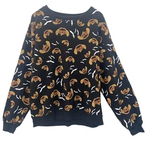 EUC Disney Parks Lilo & Stitch Bats Pumpkins Sweatshirt Black SZ XXL (19) - Picture 1 of 4